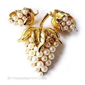 Trifari  トリファリ パール 金の葡萄