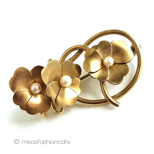 真珠　12Kgf　セット すみれパンジーのお花 front view