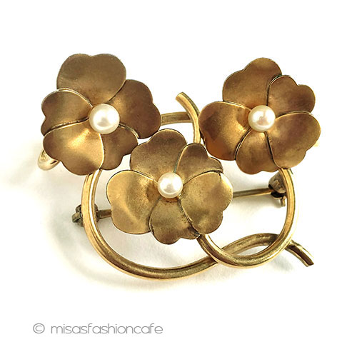 真珠　12Kgf　セット すみれパンジーのお花 front view