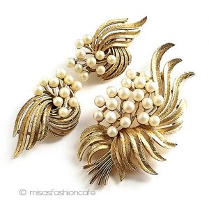 Trifari  トリファリ パールの花 セット