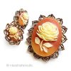 ヴィンテージアクセサリー ローズ花カメオ　セット