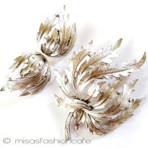 Trifari  トリファリ シルバーの葉セット