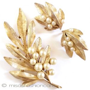 トリファリTrifariセット パール・オリーブの金葉