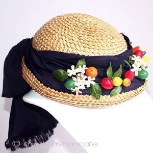 ヴィンテージ　ハット フルーツ＆リボン大