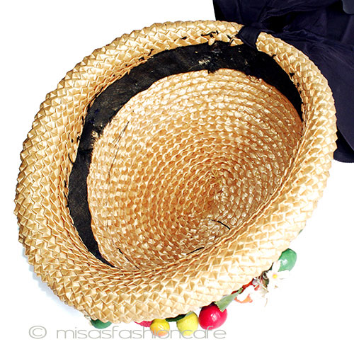 ヴィンテージ　ハット フルーツ＆リボン大 inside view