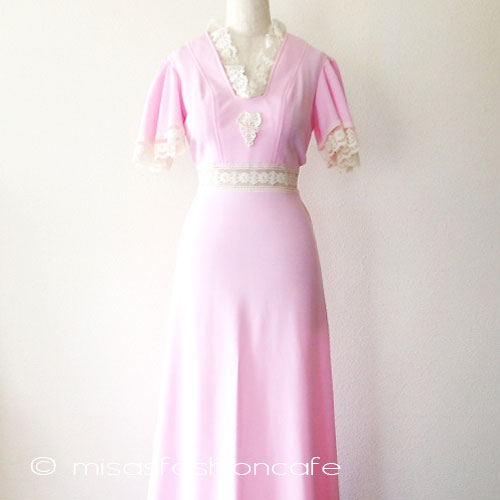 1点物　ビンテージ　 プリンセス　マキシワンピ front view