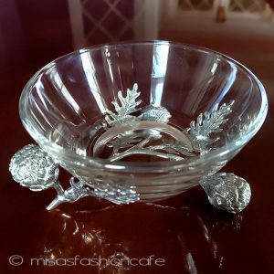 野菜　アーティチョーク 脚付き　ガラスボウル