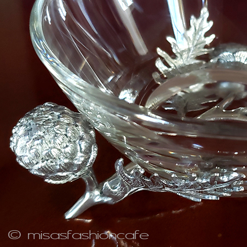 野菜　アーティチョーク 脚付き　ガラスボウル detail view