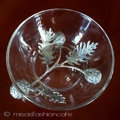 野菜　アーティチョーク 脚付き　ガラスボウル detail view