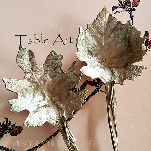 マイケルミショー　葡萄の葉 カトラリー サラダサーバー closeup view