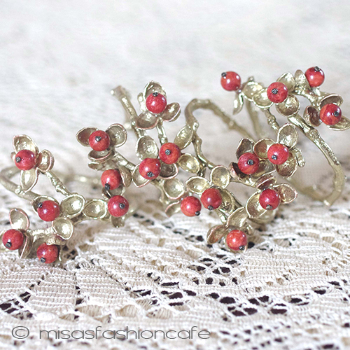 ミショー　珊瑚の果実　再販 ナプキンリング　４個セット detail view