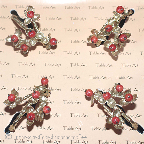 ミショー　珊瑚の果実　再販 ナプキンリング　４個セット detail view