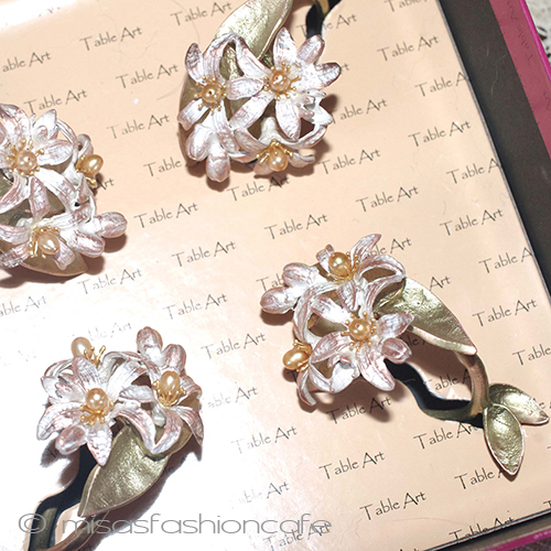 マイケルミショーオレンジの花 ナプキンリング　４個セット detail view