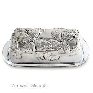 バターディッシュ容器 チョウ&フラワー ガラス