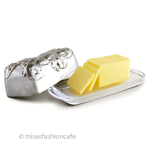 バターディッシュ容器 チョウ＆フラワー　ガラス detail view